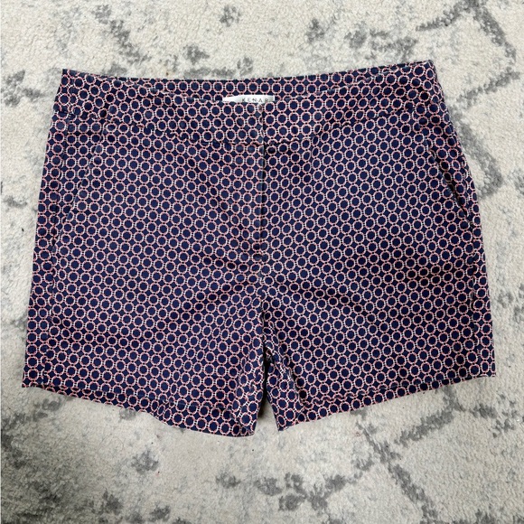 Anthropologie Kenar Black Pattern high waisted Cotton Stretch Shorts size 2 NWOT - Picture 1 of 4